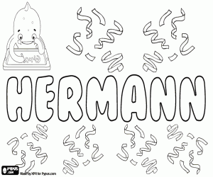 Hermann, name in German coloring page