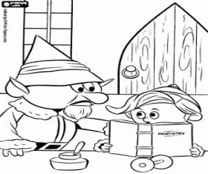 Hermey and the foreman of the Elves coloring page