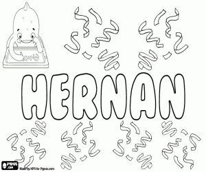 Hernan, name in Spanish coloring page