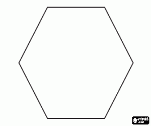 Hexagon, polygon with six edges coloring page