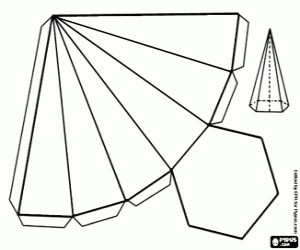 A hexagonal based pyramid coloring page
