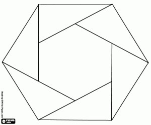 Hexagonal ring with triangles coloring page