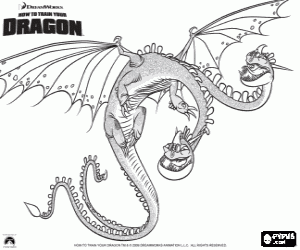 Hideous Zippelback dragons  coloring page