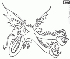 Hideous Zippleback the dragon coloring page