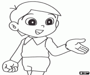 Hidetoshi, a Doraemon character coloring page