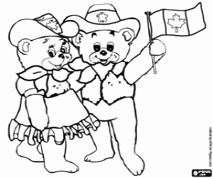 Hidy and Howdy, Calgary 1988 mascots coloring page