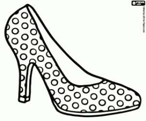 High heel shoe with polka dots coloring page