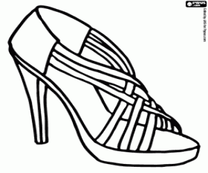 High-heeled sandal coloring page