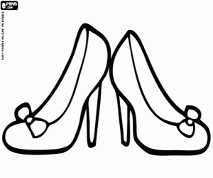 High-heeled shoes. Heels coloring page