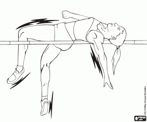 High jump, in Fosbury Flop coloring page