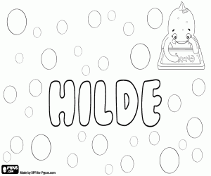 Hilde, name in various languages coloring page