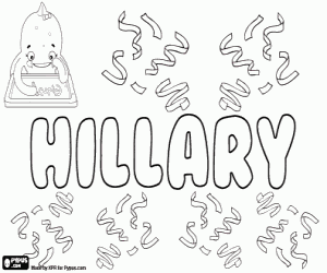 Hillary, English name coloring page