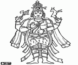 Hinduism, the God Shiva coloring page