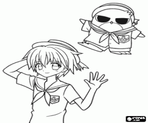 Hippo, character from Mermaid Melody coloring page