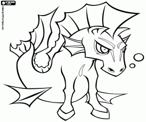 The hippocampus, mythical creature coloring page