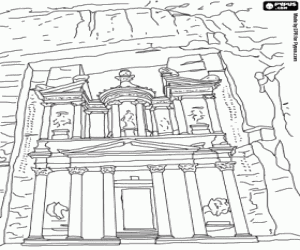 Historical building, Petra, Jordan coloring page