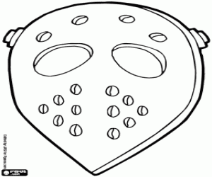 Hockey mask for Halloween coloring page