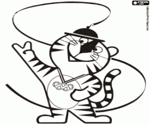 Hodori, mascot of Seoul 1988 coloring page