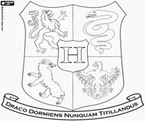 Hogwarts School emblem coloring page