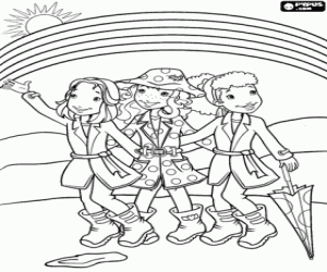 Holly Hobbie and the rainbow coloring page