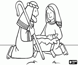 Holy Family, the characters coloring page