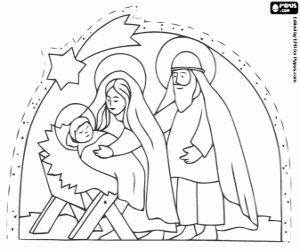 The Holy Family near Bethlehem coloring page