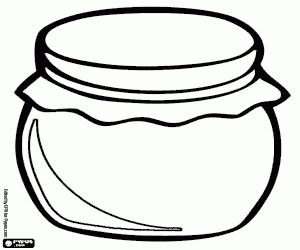 A homemade honey jar coloring page