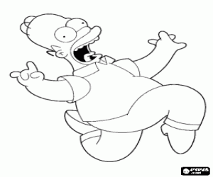 Homer Simpson scared coloring page