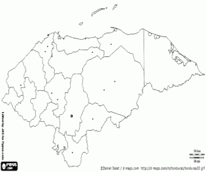 Honduras map coloring page