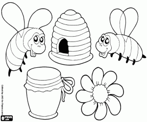 The honey harvest coloring page