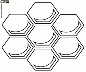 Honeycomb cells coloring page