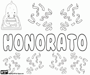 Honorato, in Spanish and Portuguese coloring page