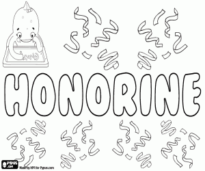 Honorine, French name coloring page