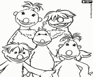 The Hoobs, the five creatures coloring page