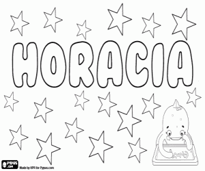 Horacia, spanish and portuguese name coloring page