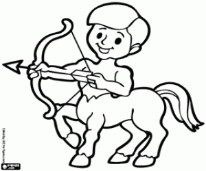 Horoscope sign, Sagittarius coloring page