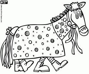 Horse costume for Carnival coloring page