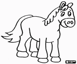 Horse looking ahead coloring page