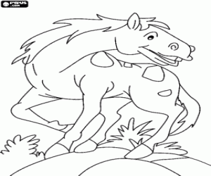 A horse of spotted skin coloring page