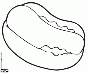 Hot dog coloring page