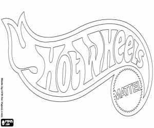 Hot Wheels logo from Mattel coloring page