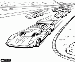 Hot Wheels racing cars coloring page