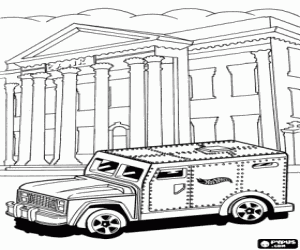 Hot Wheels security van coloring page