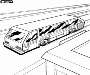 Hot Wheels urban bus coloring page