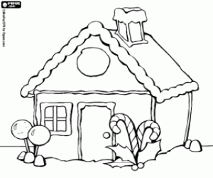 House decorated for Christmas coloring page