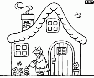 House as a fairytale house coloring page