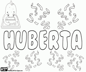 Huberta, name in many languages coloring page