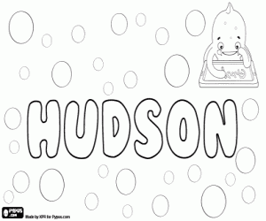 Hudson, english name for boy coloring page