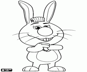 Hugo the hare, rival of Calimero coloring page
