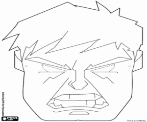Hulk mask, the incredible Hulk coloring page